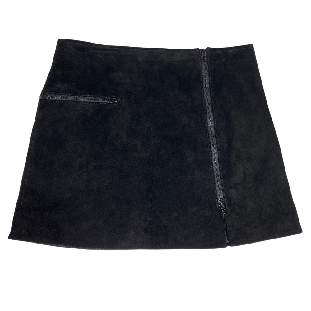 Blank NYC Black Leather Suede Mini Skirt. Size 28